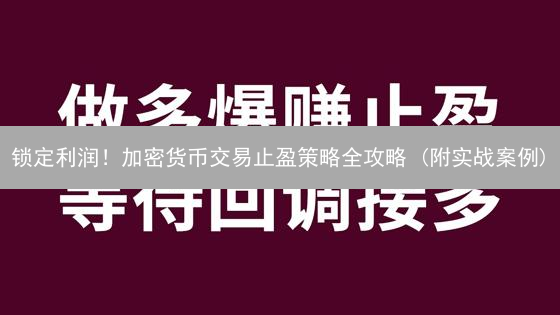 锁定利润！加密货币交易止盈策略全攻略 (附实战案例)